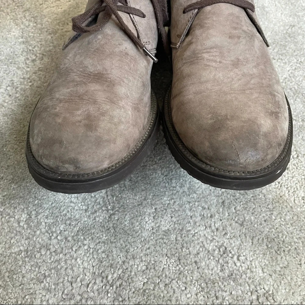 Hogan Brown Taupe Nubuck Desert Lace Up Chukka Boots Size 7.5